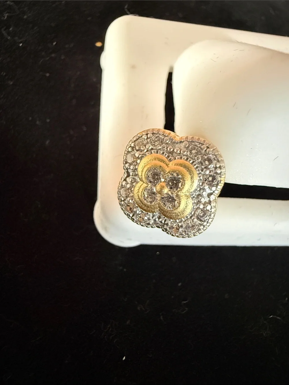 Freida Rothman Sterling Silver Floral Cluster Stud Earring